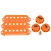 KAISH Orange ST Strat Pickup Covers Knobs and 5 Way
