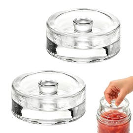 2 Pack Glass Fermentation Weights, 7cm Wide Mouth for Fermenting Jars, Home Pickling & Fermenting Supplies