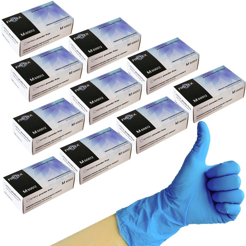 FINITEX Nitrile Disposable Medical Exam Gloves Blue 2000 PCS (Large)