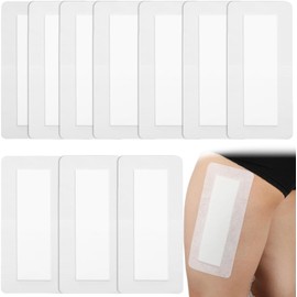 Breathable Adhesive Island Bandages Long Wound Dressing for Knee Replacement 4" x 14" Bordered Gauze Pad Patches Stitches Cuts Post Surgery No Glue On Center Pack of 10