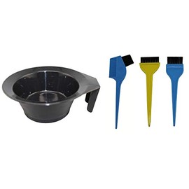 Coloring Kit Dyeing Bowl Brush Comb Salon Dye Tool, Black, 40 Gram, Pack of 1