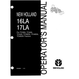 New Holland 16LA 17LA Loaders Operator & Maintenance Manual TC35A/45A/35DA