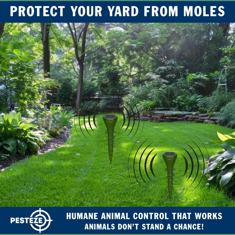 2 Pack PESTEZE Reusable Solar Mole, Snake, Gopher, Vole, Chipmunk,