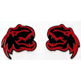 Set of 2 Custom Super Dinosaur Head Side Tailgate TRX Hell T-Rex Emblem Badges for Ram TRX DR-S2D-BR