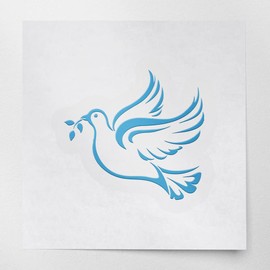 Transparent Decal Stickers of Dove Flying (Azure Blue) Premium Waterproof Vinyl Decal Stickers for Laptop Phone Accessory Helmet Car Window Mug Tuber Cup Door Wall Decoration NVCSKUS074676BE090622