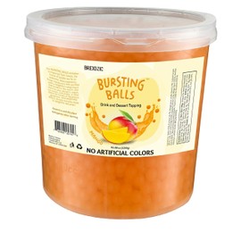 Mango Boba Pearls Mango Popping Bursting Boba Bubble Tapioca Pearls For Bubble Tea, No Artificial Colors (7 LB 1 Pack)