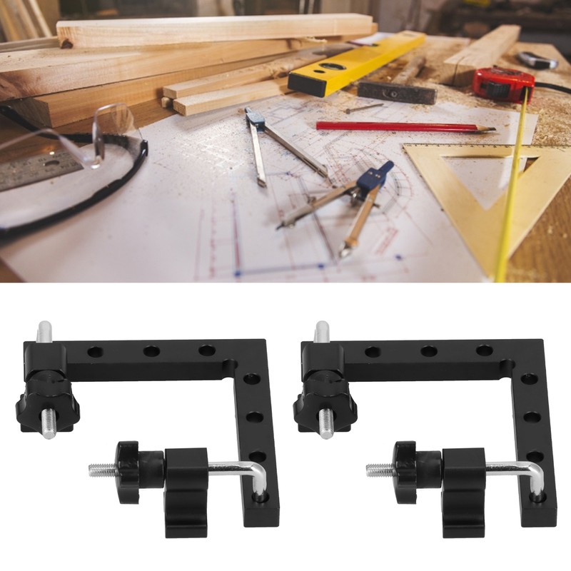 2pcs 90 Degree Positioning Squares L Shape Black Splicing Fixed