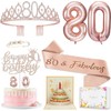 Pearleaf Rose Gold Birthday Decorations (80th)