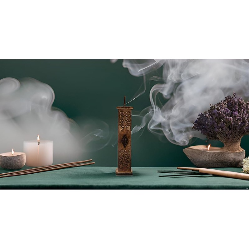 Wooden Incense Holder and Cone Burner Tower Large Organic Eco