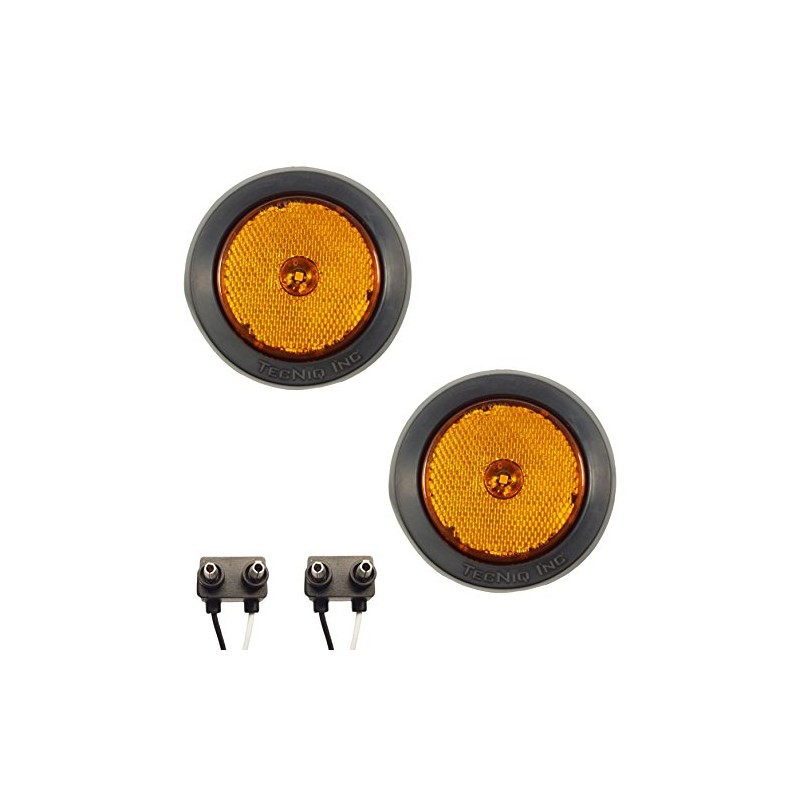 TecNiq CL-26220-A2K Pair of LED 2.5" Round Amber Clearance/Side Marker