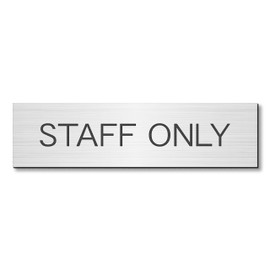 Katachi Lab Room Name Plate STAFF ONLY Stainless Steel Tone Silver Staff Only Room Name Tag, Sticker Type, Made in Japan