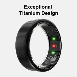 Vic Smart Ring Gen 1, Size First with Sizing Kit, No APP Subscription, 20 Days Battery Life with Wireless Charging Case, Sleep/Stress/Heart Rate Tracker, iOS & Android Compatible（Black, Size 11）