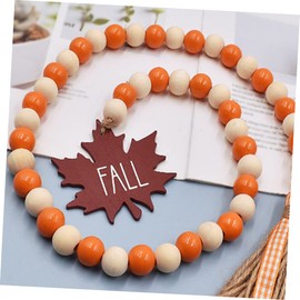 Levemolo Christmas Decorations Maple Leaf Tag Bead Garland Wooden Beads Garland for Thanksgiving Wall Decor
