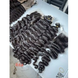 Bulk Order Shipping Vietnamese Raw Hair Bouncy Curly Cambodian Burmese 100% Raw Human Hair Bundles Burmese Curly Deep Wavestyle: Straight, color: natural color, Stretched Length: 18 in