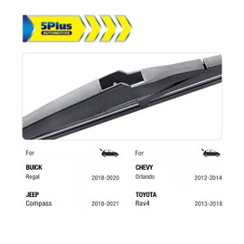 5 PLUS® 10 Inch Rear Wiper Blade Replacement for Toyota RAV4 2018-2013 Highlander 2024 2023 2022-2020 /Jeep Compass 2024 2023 2022 2021-2018 /Suzuki Swift 2023-2017 Rear Windshield Wiper Blade (10-A)