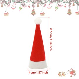 ALLY-MAGIC Mini Christmas Hat, 10PCS Lollipop Christmas Hats Red Santa Claus Hat Felt Craft Decoration for DIY Home Holiday Decor Y6-MNSDM