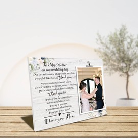 Mother of The Groom Picture Frame, Wedding Day Gift for Mother of The Groom from Groom, Appreciation Gift for Mom from Son