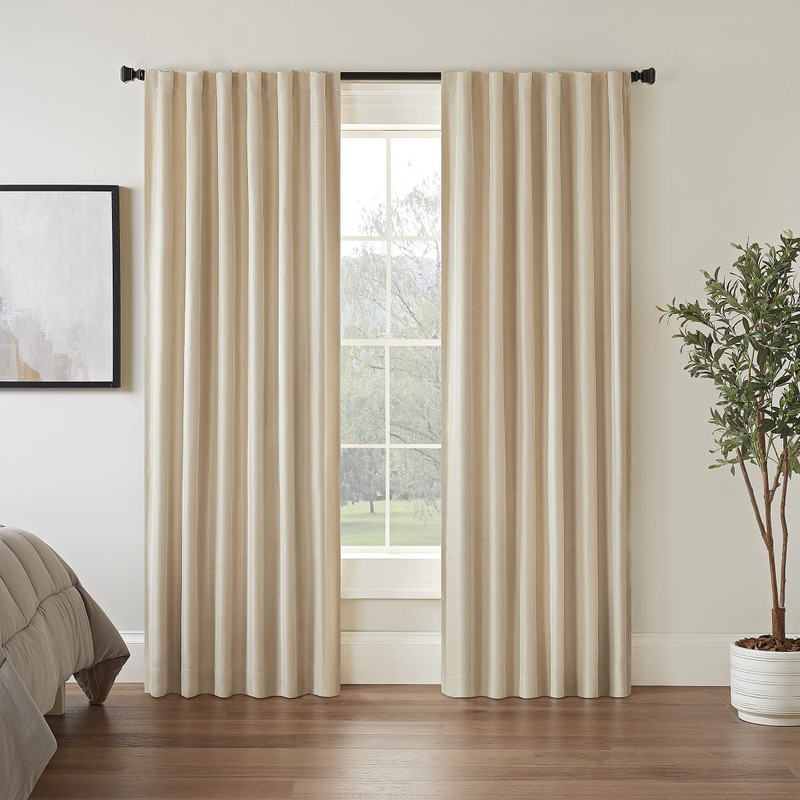 Eclipse Fresno 52 by 84-Inch Blackout Window Curtain, Wheat