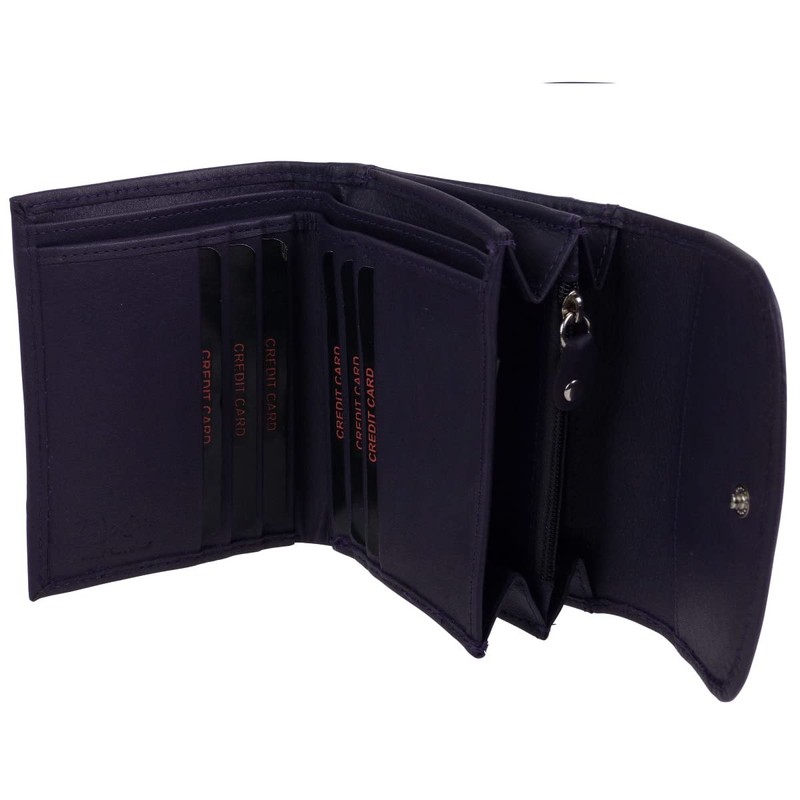 Gorjus Ladies Leather Wallet with Bow, Purple, Casual