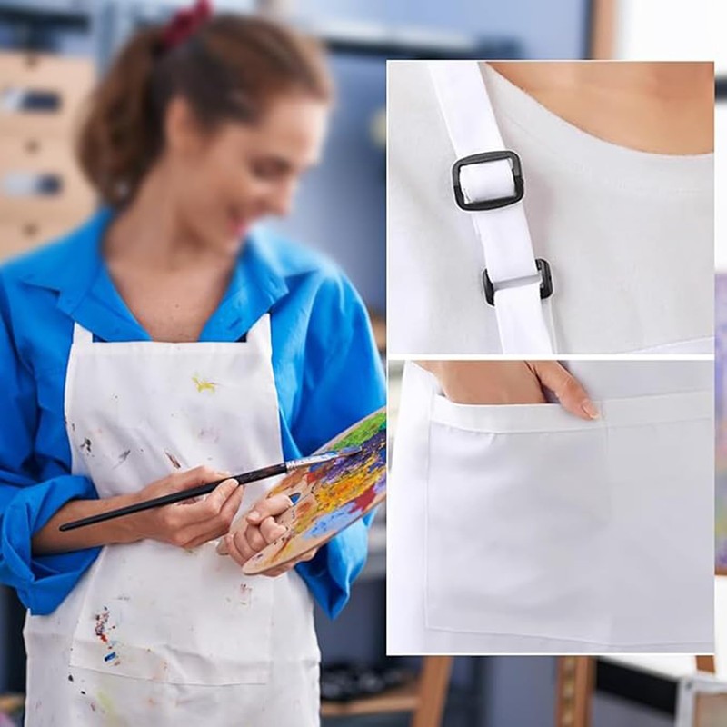 LxcshLjx 2 Pcs Chef Apron Hat Set, Adjustable Bib Chef