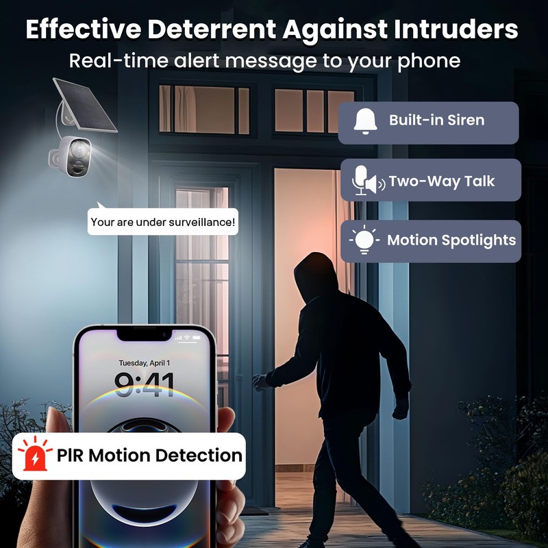 HITELLARCAM 2025 Upgraded 2K Security Cameras Wireless Outdoor with Solar