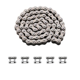 KAMIER #25 Roller Chain 56 Links with 5pcs Master Links Heavy Duty for Razor Crazy Cart Shift XL DLX Ground Force Drifter Kids Electric Go Cart Kart 25H Drive Chain Parts