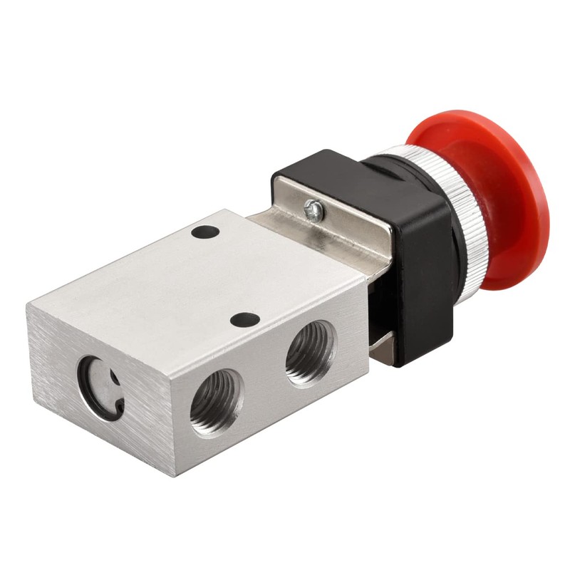 Heschen Pneumatic Short Red Flat Mechanical Valve JM-06A 3 Way