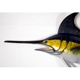 Hand Painted Marlin Fish Replica Wall Mount Decor Room Ornament Plaque 28"