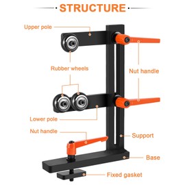 YUCHENGTECH Wood Lathe Steady Rest Lathe Tools L Type Woodworking Cast Iron Steady Rest Woodworking Lathe Center Frame with Three Adjustable Wheels Within 12in Woodworking Lathes