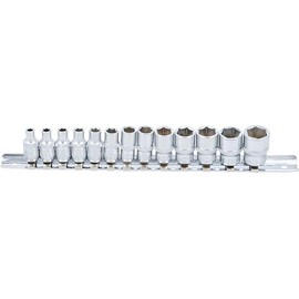 BGS 9102 Socket Spanner Set 6.3 (1/4), Hexagonal 4-14 mm, 13 Pieces
