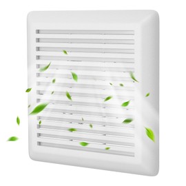 ZAITOE C350GN Bathroom Fan Grille with Spring Compatible with Br-oan-Nu-Tone 695 and 696N Ventilation Fans,Ventilation Fan Wall Mount Exhaust Fan Cover (White)
