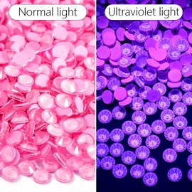 Blinginbox Flatback Rhinestones Round Gems, 288pcs Luminous Series Glass Stones Neon Gems Non Hotfix Crystal Rhinestones for Nail Charms Crafts Clothes Tumblers,New Rose Neon,SS30.