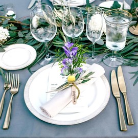 Eucalyptus Leaf Napkin Rings Spring Napkin Holder Farmhouse Green Leaf Purple Napkin Rings, Eucalyptus Leaves Napkin Buckle Table Decoration for Easter Spring Wedding Dining Party 4 Pcs