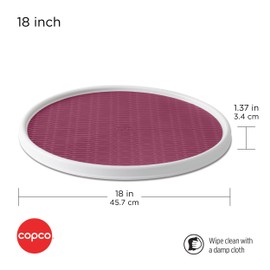 Copco Non-Skid Pantry Cabinet Lazy Susan Turntable, 18-Inch, White/Purple