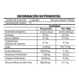 Naturagel Ácido Hialuronico, Aloe Vera Y Vitaminas 30cap Sabor Sin Sabor