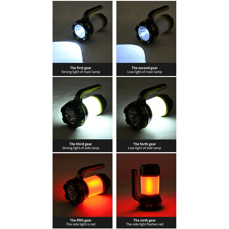 Spotlight Flashlight SMD COB Dual Light Source Waterproof USB Rechargeable