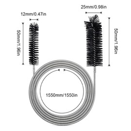 ZCSOWE Flexible Pipe Cleaning Brush Narrow Drain Hole Hose Cleaning Tool Pipe Cleaning Brush Black