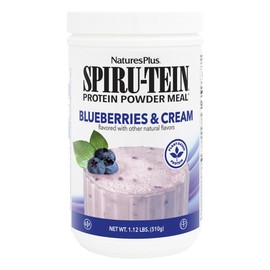 NaturesPlus SPIRU-TEIN, Blueberries & Cream - 1.12 lb - Plant-Based Protein Powder - Vitamins & Minerals for Energy - Vegetarian, Gluten Free - 15 Servings