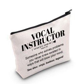 POFULL Vocal Instructor Appreciation Cosmetic Bag Music Vocal Gift Vocal Coach Gift Voice Lessons Gift Vocal Teacher Makeup Zipper Pouch (Vocal Instructor CA)