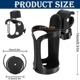 Pack of 2 Bicycle Drink Holders, Bottle Holder, 360 Degree Rotation Drink Bottle Holder, Lightweight Water Bottle Holder without Screws for Mountain Bikes, Bicycles, Pushchairs and Wheelchair