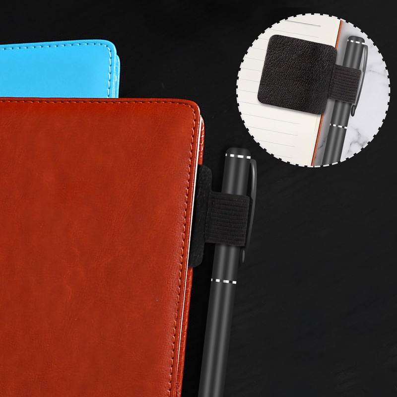 AUXBC 12Pcs Self-Adhesive Pen Loop Holder with Elastic Band, Notebook