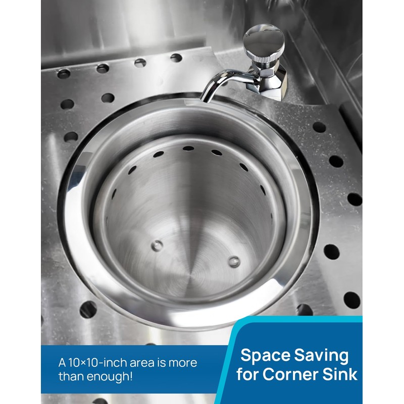 Sepaitek Commercial Dipper Well Faucet & Bowl Set, Brass Faucet