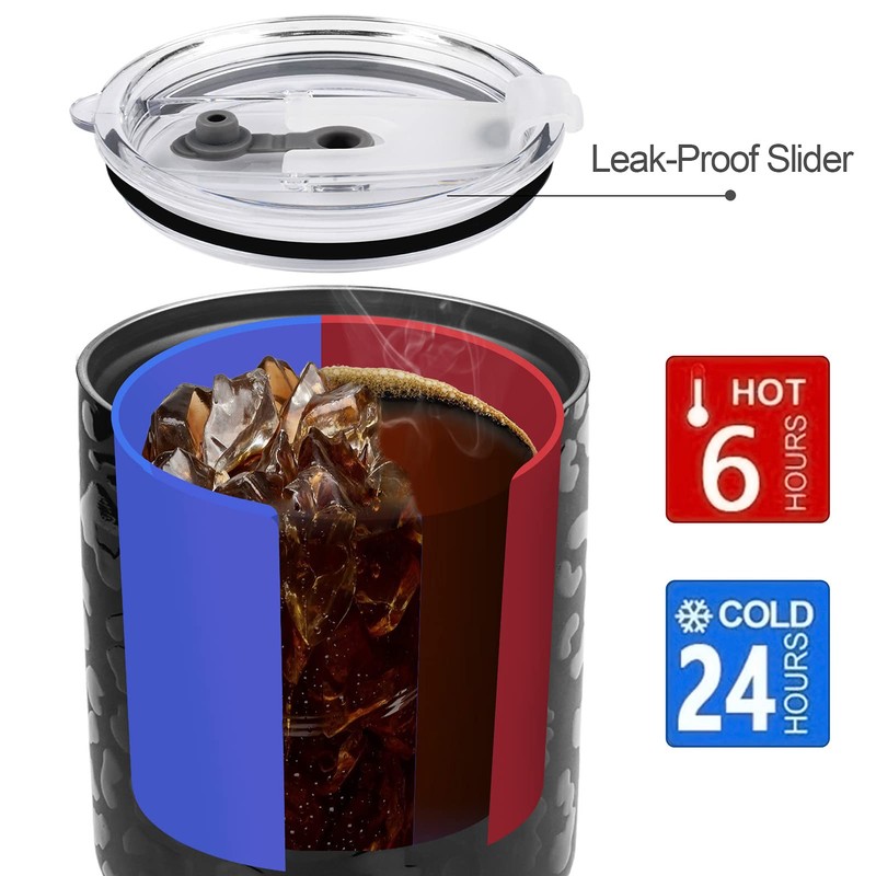 D·S 30oz Black Leopard Tumbler Stainless Steel Insulated Travel Mug