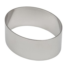 Ateco Stainless Steel Oval Form High Food Mould, 4 Inch Diameter x 1.38 Inch Height
