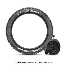 Piago Cámara para Bicicleta R16x2.125 Válvula Americana 35mm