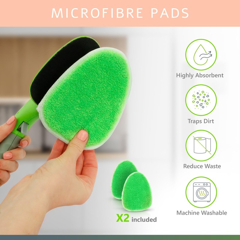 Nest Zest Handy Mop Replacement Microfibre Pads 2 PACK. Ultra