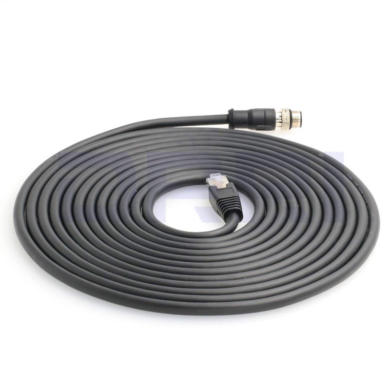 DRRI Cable blindado M12 de 8 Pines Macho a RJ45