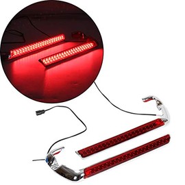 Kojem Saddlebag Side Marker LED Light Kit Chrome Red Compatible with 2014-2022 Harley Touring Road King Street Road Glide FLHR