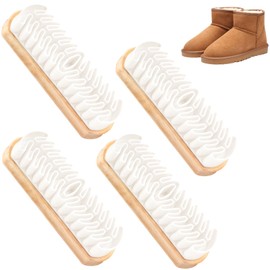ZLSPTK 4Pcs Suede Brush for Shoes Rubber Shoe Brush with Wooden Handle Suede Shoe Cleaner Soft Suede Eraser Cleaning Brushes Nubuck Brushes for Shoes Bags Jacket Purse Sofa Flocked Matte Leather