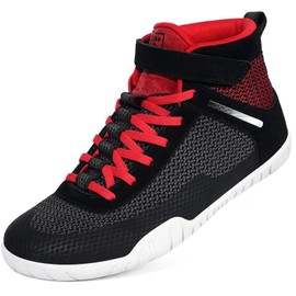 Hsyooes - Zapatos de lucha para hombre, Negro/Rojo, 11 Wide